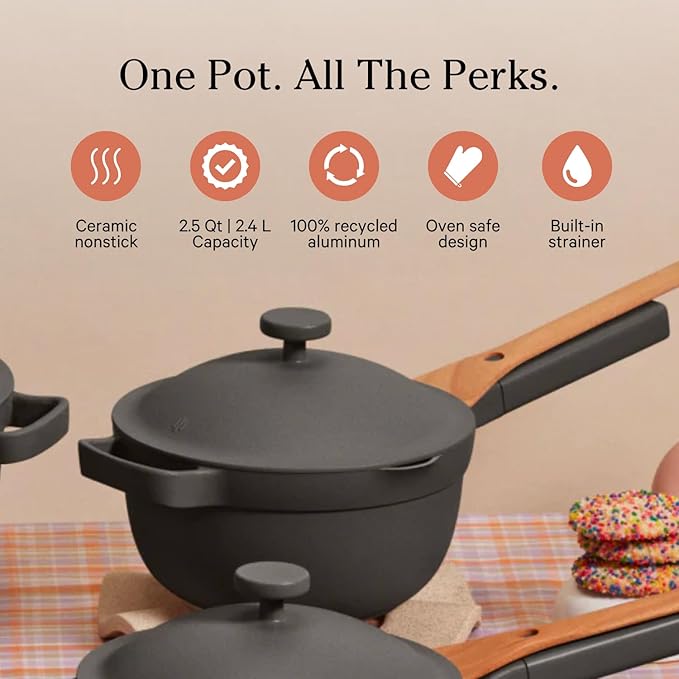 Our Place Mini Home Cook Duo - 8.5 Always Pan &amp Small Perfect Pot Bundle | Multi-Functional Cookware Set Replaces 18 Pieces | Char