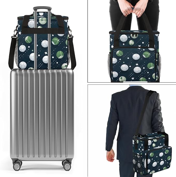 Cute Football Coffee Maker Carrying Bag Sport Football Travel Storage Bag Compatible with K-Mini or K-Mini Plus Single Serve Coffee Brewer Carrying Case with Multiple Pockets &amp Shoulder Strap