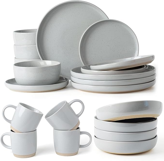 Famiware Milkyway Dinnerware Sets 20 Piece Dish Set Light Gray