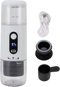 Portable Electric Espresso Machine Rechargeable Travel Coffee Maker Handheld Car Coffee Maker for Camping Hiking Office Powder and Capsules Compartment (White)