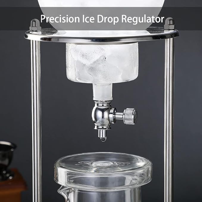 Ice Drip Coffee MakerPortable Cold Brew Coffee Machine Cold Brew Dripper Coffee Maker 600ml Cold Brew Tower for Home Office