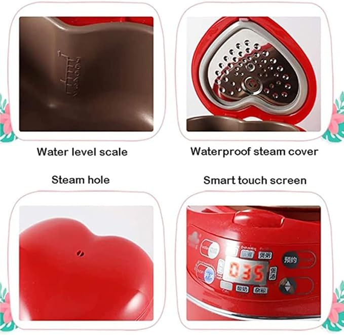 Heart-Shaped Smart Rice Cooker - 300W 1.8L Capacity (1-3 People) with Non-Stick Pot &amp Constant Temperature Insulation(Color:Red)