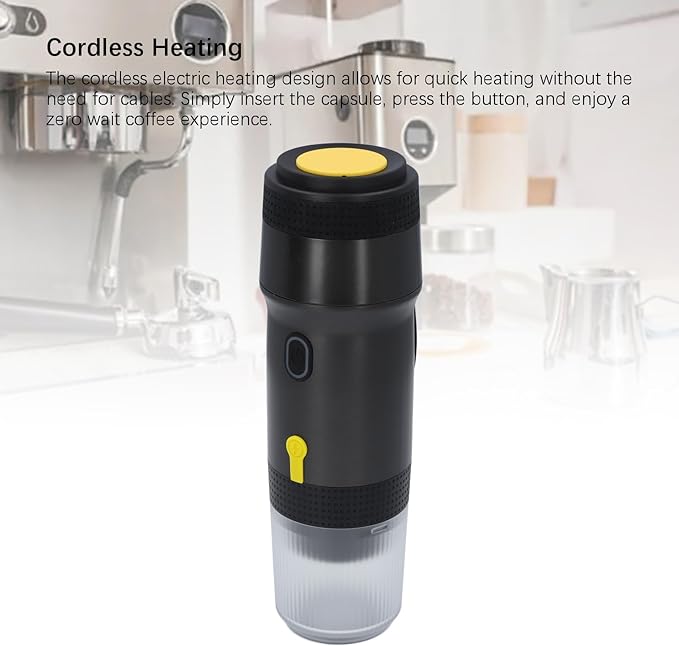 Yunir Portable Electric Espresso Machine Fast Cordless Heating Travel Coffee Maker for Camping Car Coffee Maker for RV Hiking Office