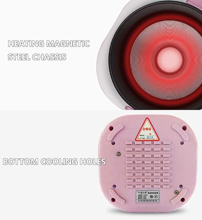 Mini Rice Cookers 200W Multi Rice Steamer1.2L Non-Stick Inner Pot One Key Automatic Cooking Easy Cleaning