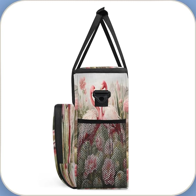 Summer Flamingo Flowers Coffee Maker Carrying Bag for Keurig K-Mini or K-Mini Plus Storage Portable Coffee Maker Travel Bag