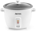 AROMA® Rice Cooker 8-Cup (Uncooked) / 16-Cup (Cooked) Pot-Style Rice Cooker and Soup Warmer with One-Touch Control 4 Qt White ARC-368NG