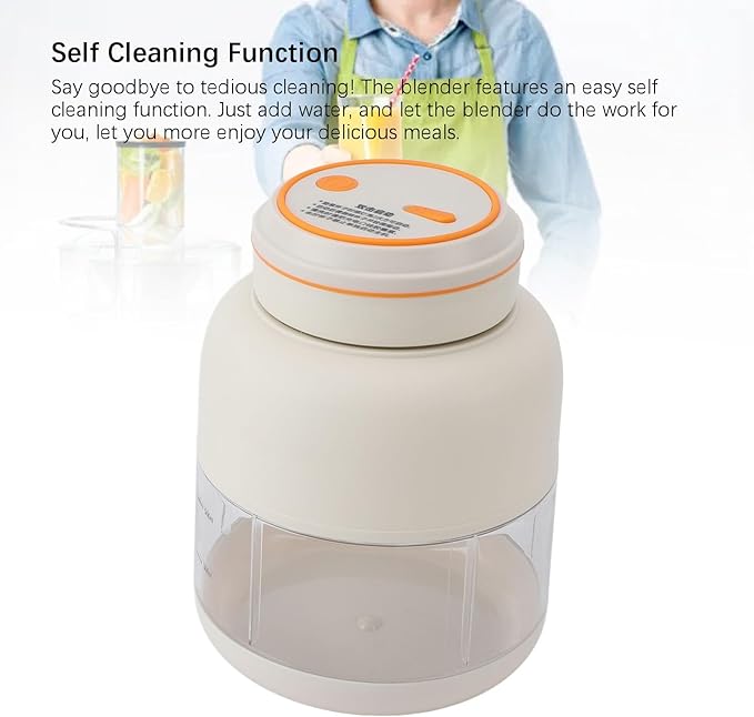 Portable Blenders Handheld Fruit Mixer USB Rechargeable Personal Blender Juicer Cup Leakproof Powerful Blending (White)