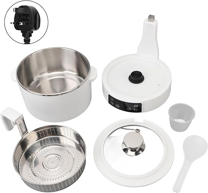 3L Electric Hot Pot - Rice Cooker Small Stainless Steel Inner Lifting Low Sugar Rice Cooker Electric Steamer Low Carb Rice Maker Shabu Shabu Pot Soup Pot Electric