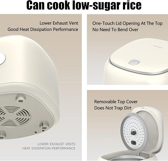 Low Sugar Rice Cooker 2.5L Portable Rice Cooker 24-Hour Smart Appointment Stainless Steel Steamer Basket