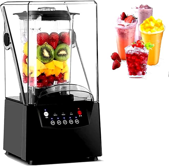 Quiet Commercial Blender With Soundproof Shield 2200 Watt Professional Blenders For Kitchen With 70oz Jar And Self-Cleaning High-Speed Blenders 220v