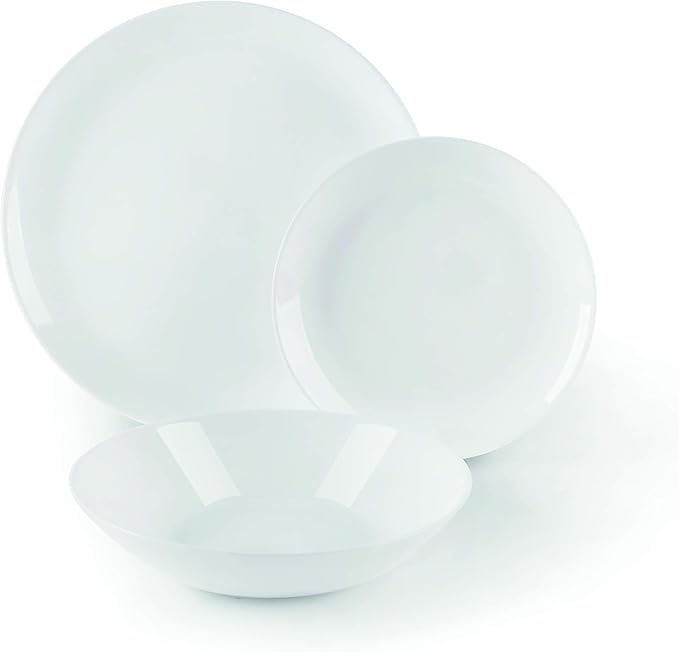 Excelsa Liberté 18-Piece White China Tableware Set