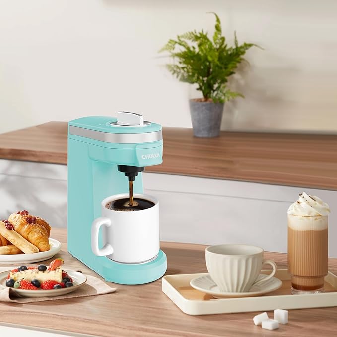 CHULUX Mini Coffee Maker for K Capsule Single Serve Coffee Maker for One Cup Americano Lightweight Pod Coffee Machine Aqua