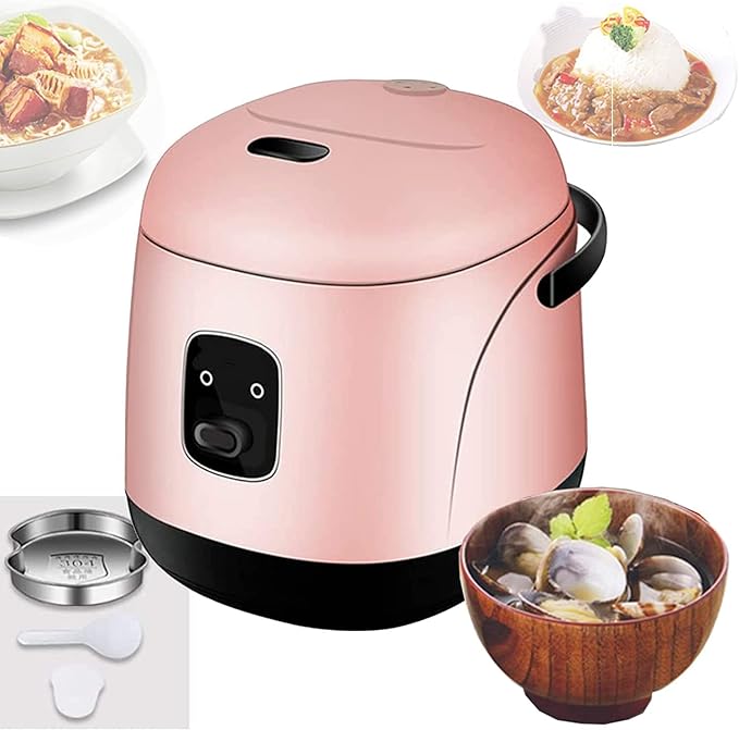Mini Rice Cooker 1.2L Portable Multifunctional Household Rice Cooker Non-Stick Pan 15 Minutes Quick Cooking Reheating(#2) (#2)