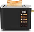 2-Slice Toaster with Touch Control 6 Shade Settings &amp 6 Bread Type 900W Removable Crumb Tray Countdown Display Smart Stainless Steel Design Black