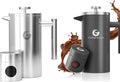 Coffee Gator French Press Coffee Maker 34oz Double Insulated Stainless Steel Silver and Gray