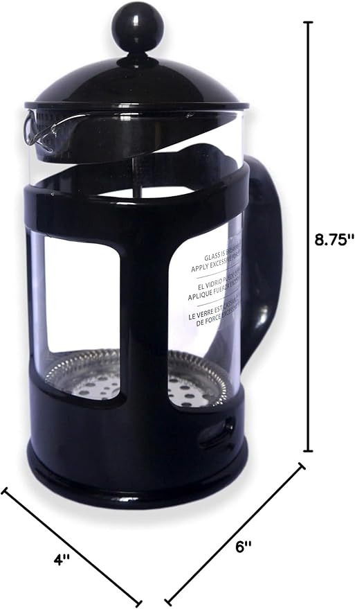 28 Ounce Glass French Press Coffee Maker with Stainless Steel Mesh Filter Manual Coffee Brewer