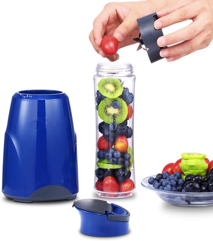 Portable Blender Mini Blender Smoothie Maker with USB Rechargeable Electric Blender Professional Commercial for Vegetables and Fruit Smoothie Maker Blender Food Processor 600Ml 300w