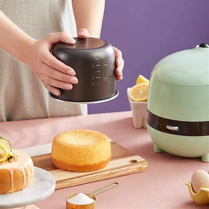 Mini Cute Rice Cooker Household Non-Stick Rice Cooker One-Key Cooking and Automatic Heat Preservation for 1-2 People 1.2L-200WYellow (Yellow)