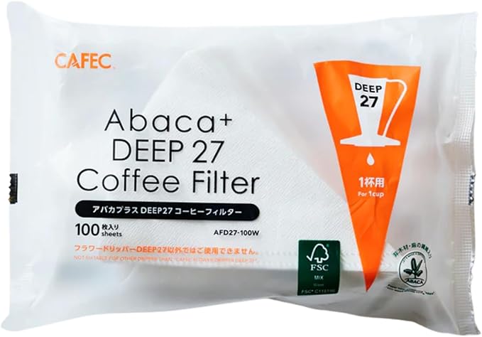 CAFEC Pour-Over Flower Dripper DEEP 27 Clear Dark Green | FDD-27CDG