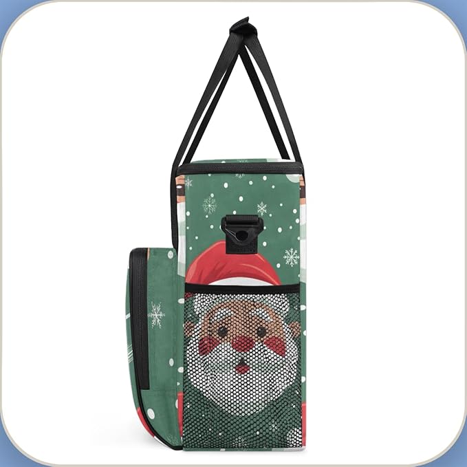 Abstract Santa Claus Coffee Maker Carrying Bag Christmas Santa Claus Travel Storage Bag Compatible with K-Mini or K-Mini Plus Single Serve Coffee Brewer Carrying Case with Pockets &amp Shoulder Str
