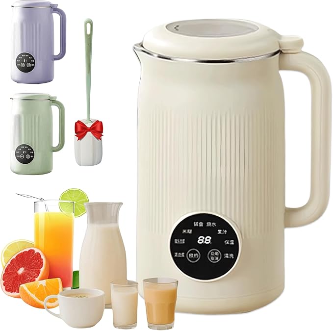 The 8-In-1 Multifunction Nut Milk &amp Juice Maker 2026 Upgraded Nutmilk Maker Blender Automatic Soybean Juice Machines with Timer Self-Cleaning and Keep-Warm Suitable for Home Kitchen (A2)