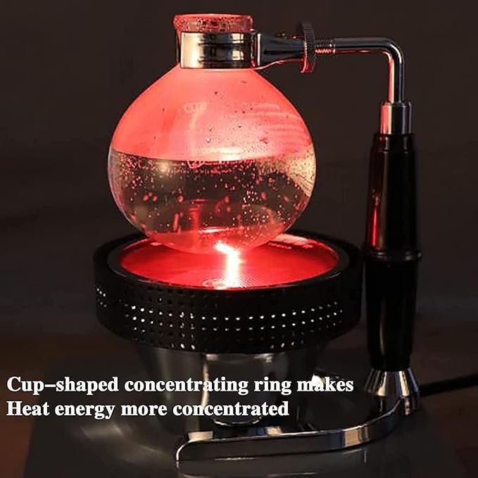 Portable Siphon Coffee Heating Burner 5 Speed Temperature Adjustment No Open Flame Heating Rotary Switches Adjustable Heat for Siphon Coffee Maker