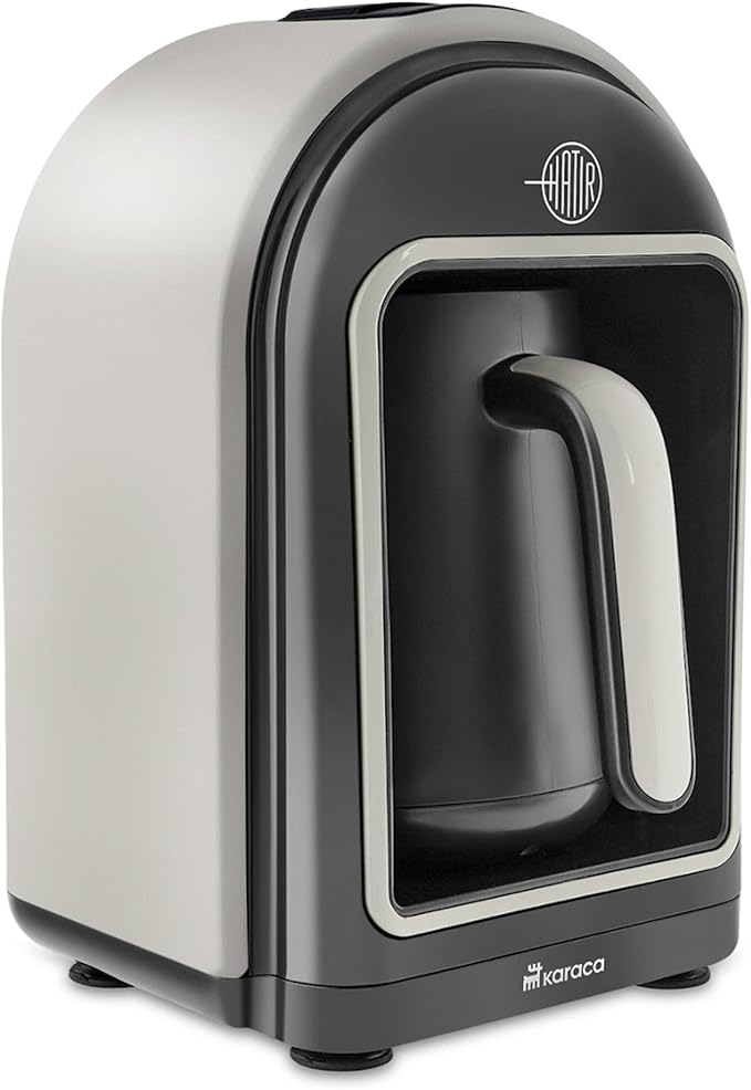 KARACA Hatır Turkish Coffee Maker 5 Cups Electric Turkish Coffee Machine with Ember Mode Automatic Temperature Control Overflow Protection Audible &amp Visual Alerts Cream