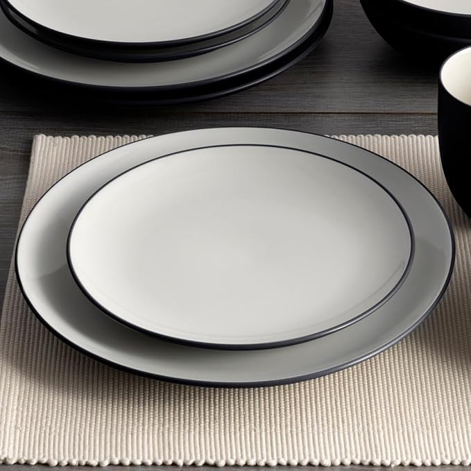 Noritake Colorwave Graphite 16-Piece Coupe Set Service for 4 in Black/Graphite