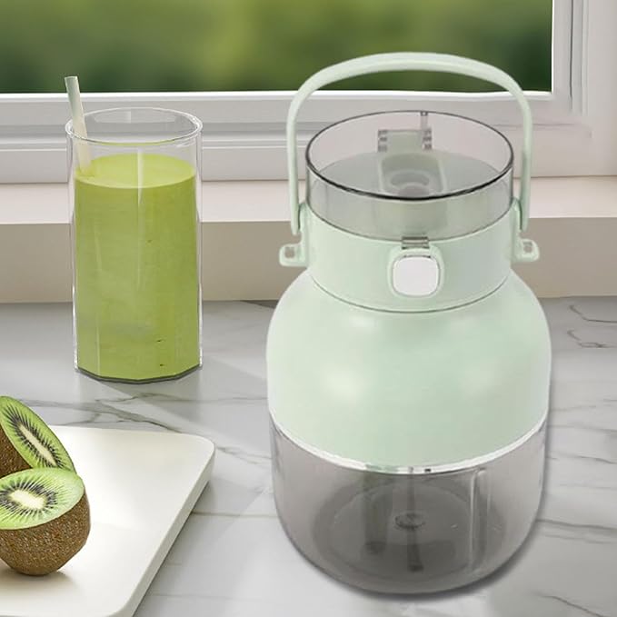 Smoothie Blender 500ml Personal Mixer with Carrying Strap 70W for Kitchen Office Gym Green