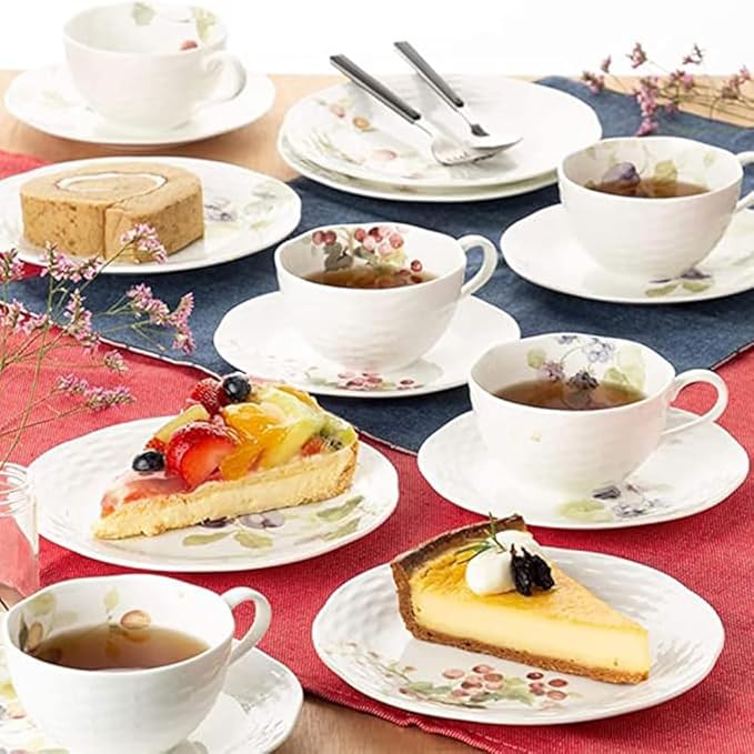 Narumi 96010-21901P Lucy Garden Assorted Plate Set Diameter 6.7 inches (17 cm) Set of 5 Microwave Warm Dishwasher Safe