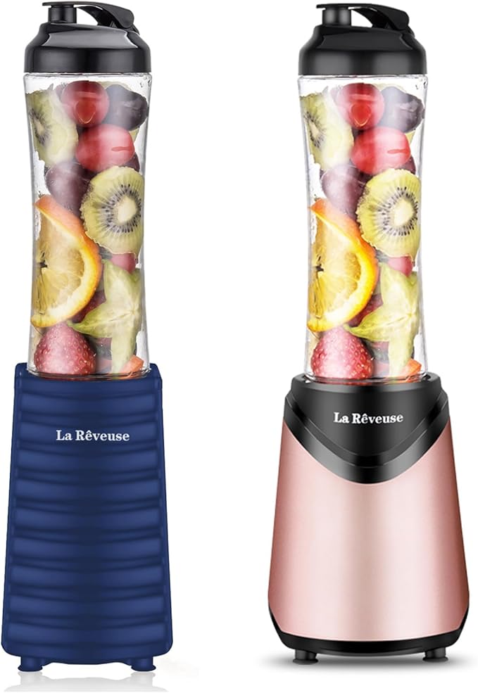 La Reveuse 300W Personal Size Blender (Navy) + La Reveuse Personal Size Blender (Pink)