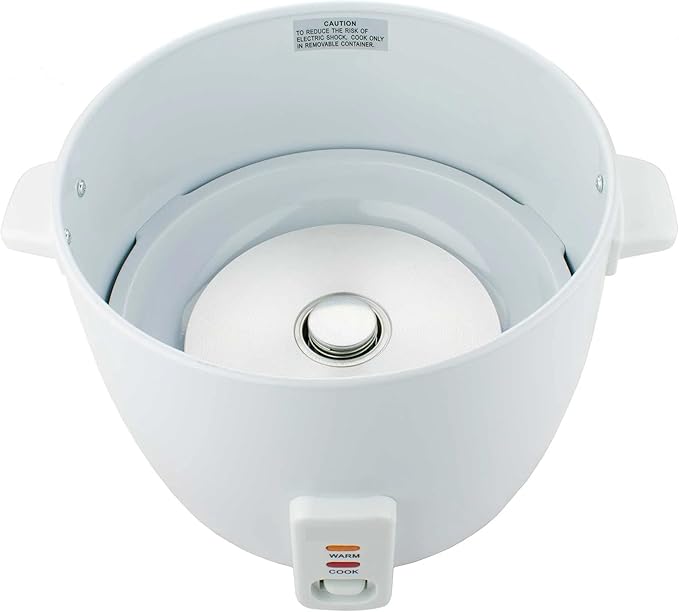 Electric Rice Cooker and Steamer – 4 5 8 or 15 Cup Non-Stick Rice Maker with Food Steamer Tray – One-Touch Operation Keep Warm Function Glass Lid White (4 Cup)