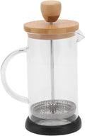 flexman French Press Coffee Maker High Heat Borosilicate Glass Stainless Steel French Press Coffee for Home Office Outdoor Camping Family Gatherings (350ml Bamboo Cover)