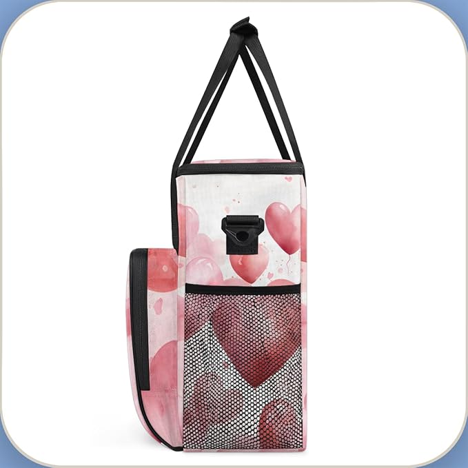 Heart Balloon Coffee Maker Carrying Bag Portable Travel Storage Tote Bag Compatible with K-Mini or K-Mini Plus Single Serve Coffee Brewer Carrying Case with Multiple Pockets &amp Shoulder Strap