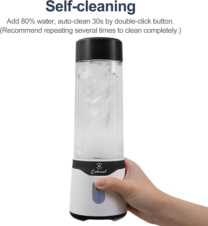 COKUNST 18oz Portable Blender USB Rechargeable Personal Size Blenders Smoothie Blender with 6 Blades for Protein &amp Shakes Mini juicer with Extra Handle Lid for Travel Sports Outgoing Matte bla