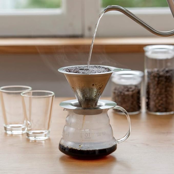Hario Double Mesh Metal Dripper Size 01 Silver