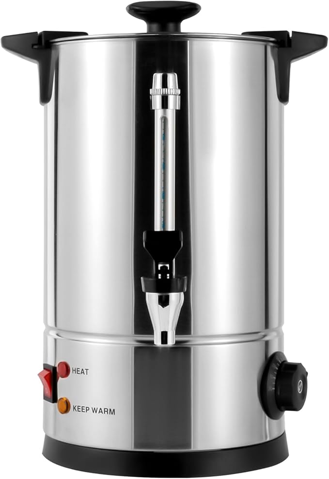 Commercial Coffee Urn 50-Cup 8L/2.11gal Stainless Steel Coffee Urn Coffee Dispenser Coffee Maker Hot Water Urn for Home Party Office Wedding