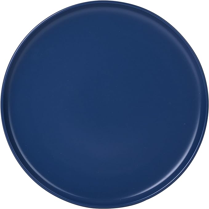 12-Piece Stoneware Dinnerware Set Blue Service for 4 Microwave &amp Dishwasher Safe Ceramic Plates and Bowls Set Durable Everyday Dishes for Home Kitchen