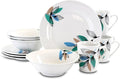 GIBSON Vineyard Blue 12 pc Dinnerware Set Decorated