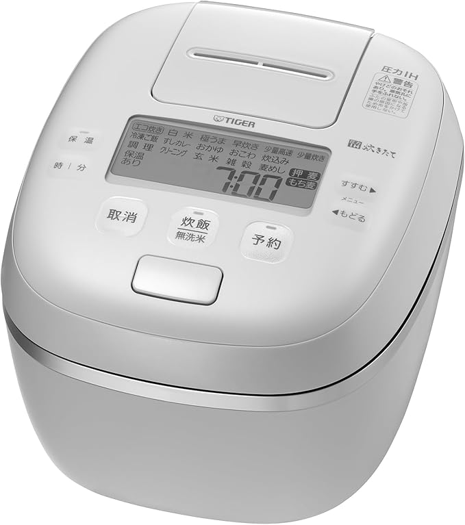 Tiger TIGER JPI-X100-WX [Pressure IH jar rice cooker freshly cooked foam 5.5 cups talc white] 100V