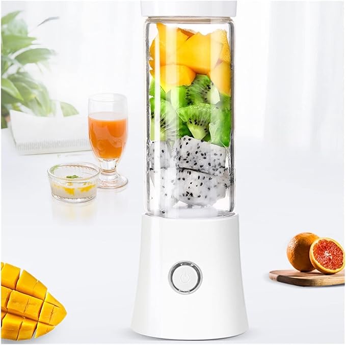 Mini Electric Juicer Blender 480ml Household Juicing Cup Multifunctional Small Fruit &amp Vegetable Mixer Easy to Clean Compact Juice Maker Machine(Blue)