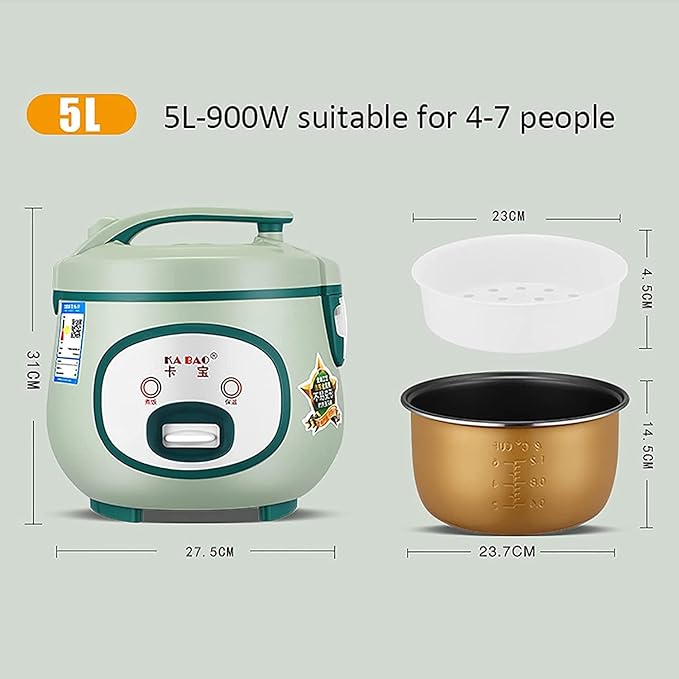 Rice Cooker- Steame Household Multi-Function Cooking Student Rice Cooker Mechanical Typewith Measuring Cup/Spatula (B 4L) (B 5L)