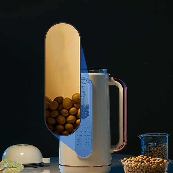 Yctze Soy Milk Maker Soy Milk Maker Automatic High Speed Blender Creamy White Multifunctional Nut Milk Maker for Home Restaurant US Plug 110V