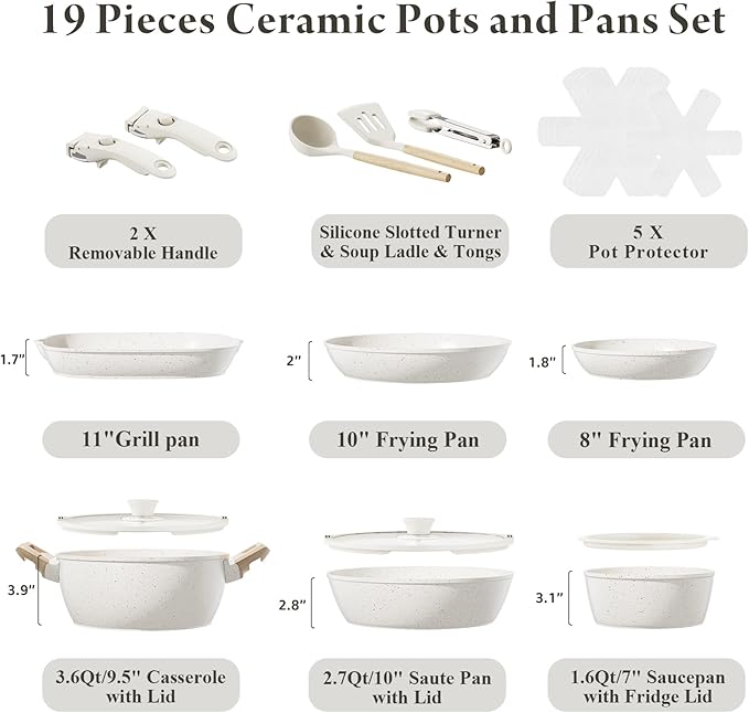 19pcs set with removable handle+24pcs set