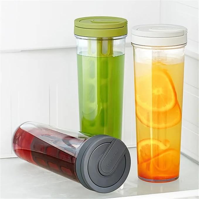 1L Manual Cold Brew Coffee Maker with Handle High-Capacity Water Bottle Summer Portable Juices Tea Fruit Coffeeware Pot(Green-1)