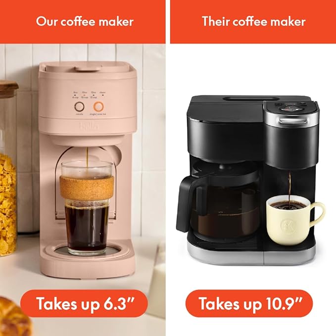 BELLA VersaBrew 2-in1 Coffee Maker K-Cup compatible Brew 3 Sizes Carafes &amp Single Serve Cups Dishwasher Safe Reusable Filter &amp Filter Holder Iced Coffee Function 60oz Tank Blossom