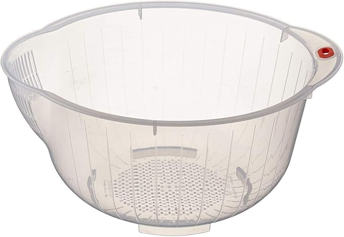 Tiger JKT-D10U Rice Cooker Bundle with Bamboo Spoon Rice Washing Bowl with Side and Bottom Drainers and Rice Container Bin (4 Items)