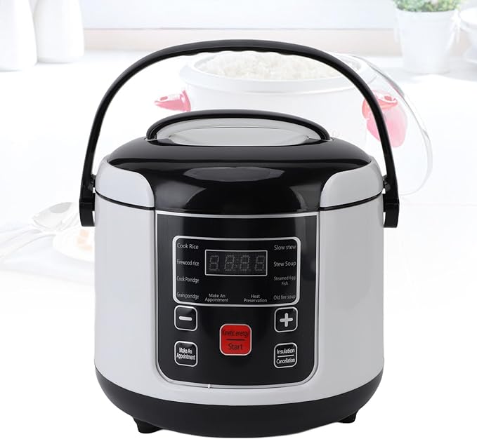 12V Car Rice r 2L Portable with Steaming Basket Non-Stick Inner Pot Insulation Function &amp 24H Timer for Travel Cars