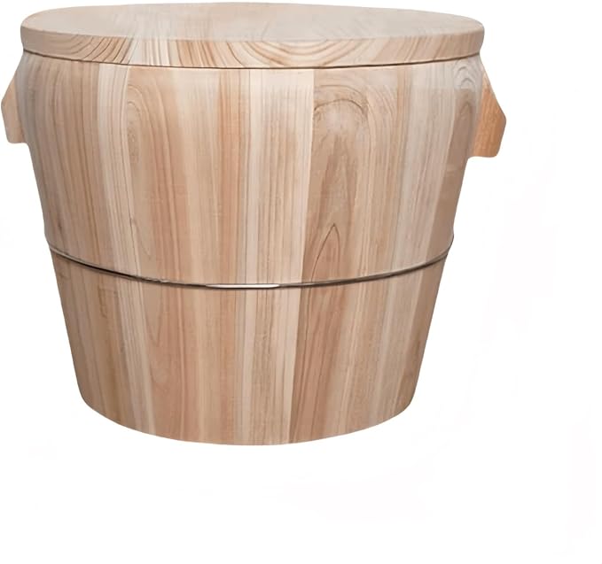1 Set of Steaming Rice Barrel Handmade Rice Barrel Wooden Steaming Rice Barrel Rice Mixing Barrel with Lid Suitable for Home Kitchen Coffee