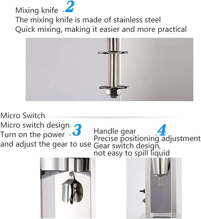 Commercial Milkshake Blender Multifunctional Milkshake Machine Stainless Steel Electric Milkshake Machine Home Business Ice Cream Beverage Smoothie Blender